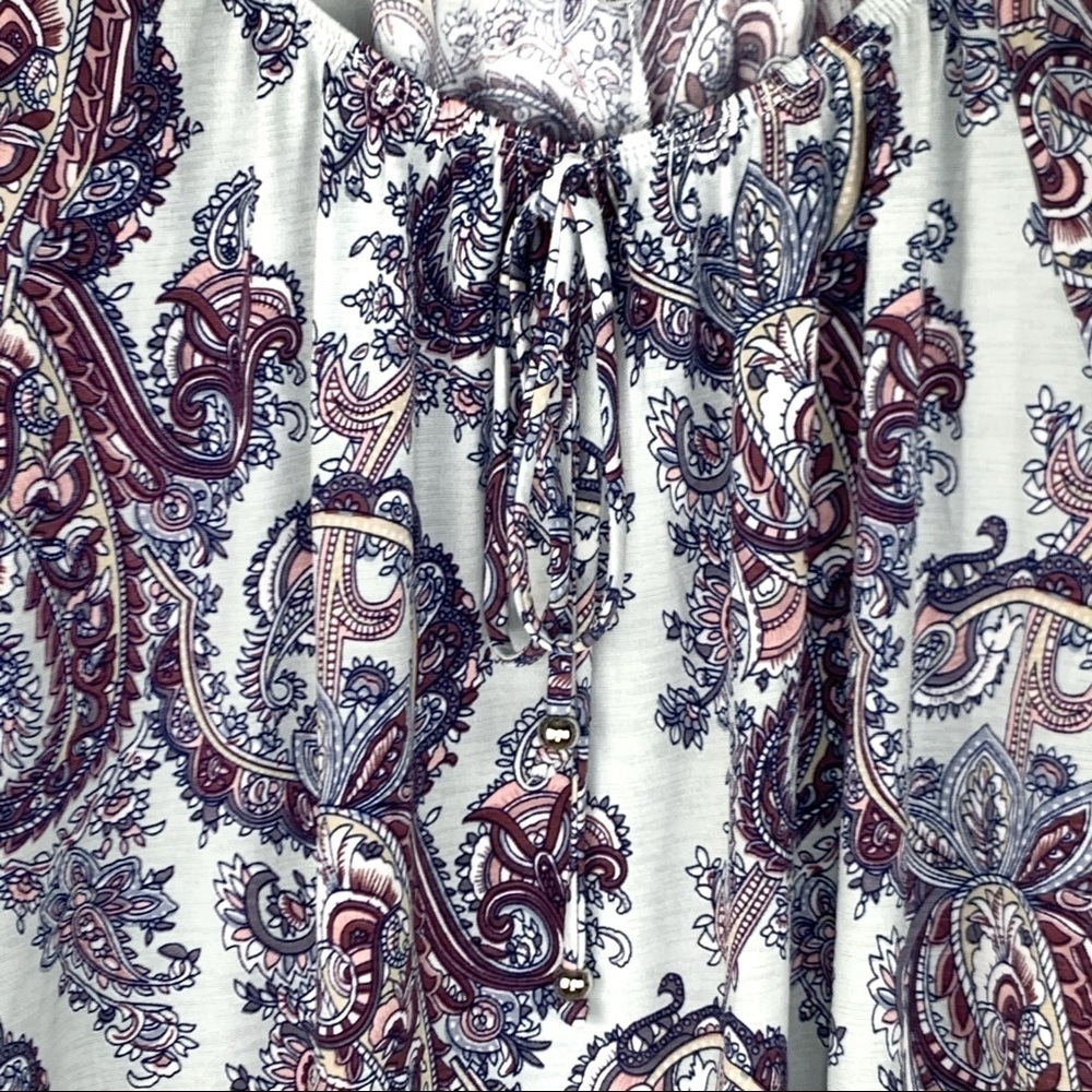 𝅺nwot-naif Boho Loose Fit Flair Sleeve Print Top SM - Picture 3 of 16